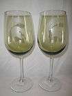Michigan State Spartans Olive Green Wine Glasses Hand Etched 18.5 oz 