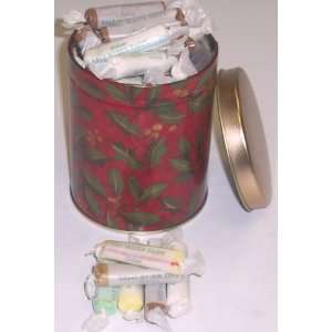 Scotts Cakes Assorted Salt Water Taffy in a Holly Can:  