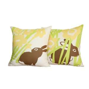  Nursery Floor Pillow  Hiding Bunny (26x26)