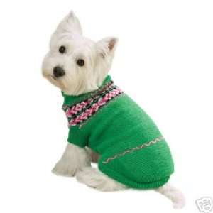  Zack & Zoey Intarsia Dog Sweater GREEN SMALL: Kitchen 