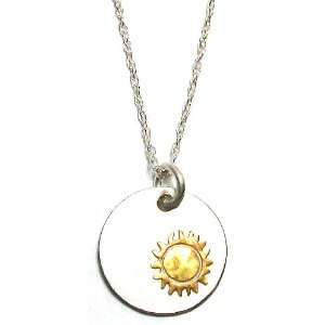   Rope Chain Necklace with Round Sun Pendant Stands for HOPE in 24k