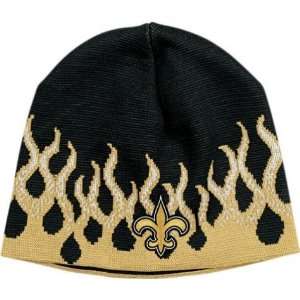  Mens New Orleans Saints Flames Cuffless Knit Hat Sports 