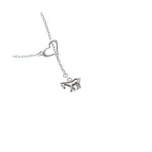  Horse   Outline Heart Lariat Charm Necklace: Arts, Crafts 