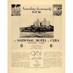  1930 Ad National Hotel Cuba Havana Plaza Fred Sterry 