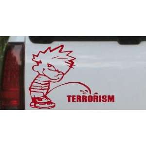 Pee on Terrorism Military Car Window Wall Laptop Decal Sticker    Red 
