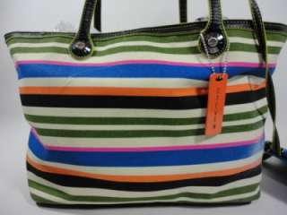 NWD Steve Madden STRIPE Beach TOTE w Cosmetic Bag Canvas & Leather NO 