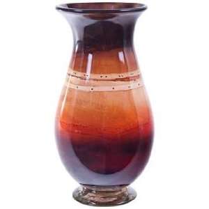  Cranberry Art Glass Urn Candle Holder Vase