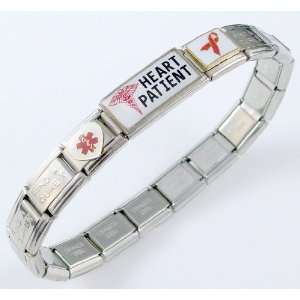    Heart Patient Medical ID Alert Italian Charm Bracelet: Jewelry