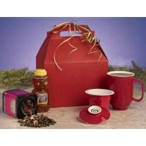 Meditative Mind Looseleaf Tea, Honey and Ceramic Mug Gift Set:  