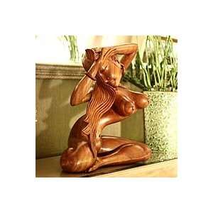  NOVICA Wood statuette, Graceful Dancer
