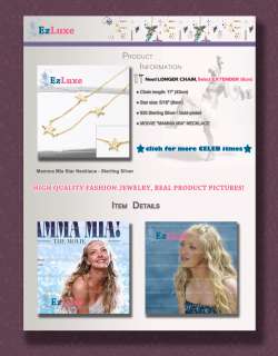 hollywood movie Meryl Mamma Mia 3 Star Necklace SILVER  