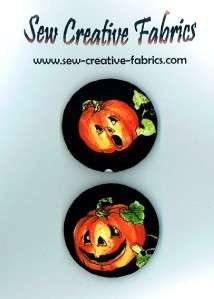 FABRIC COVERED BUTTONS #008 JACK O LANTERNS~  