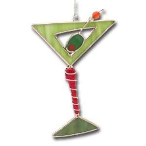 Martini Stained Glass, Red Ornament 