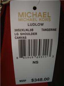 New Michael Kors LUDLOW Bag Tote TANGERINE Canvas NWT  