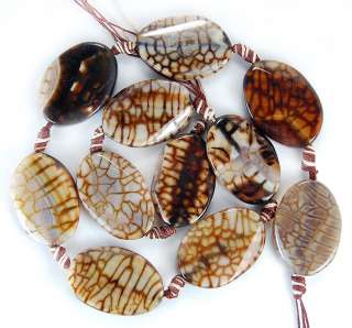 20x30mm Coffee Fire Agate Flat Oval Beads 16  