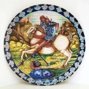  Handpainted Italian Ceramic Wall Plate The Knight 