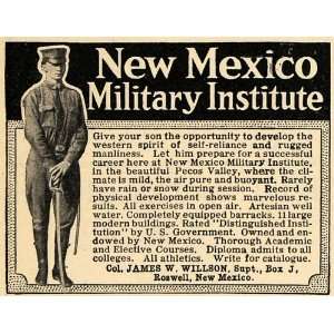   Ad New Mexico Military Institute School Manliness   Original Print Ad