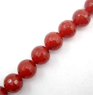 Red 14mm Round Faceted Agate Loose beads Strand  