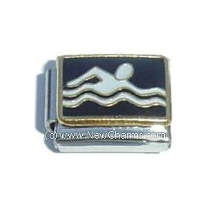  Swimming Man Italian Charm Bracelet Jewelry Link Jewelry