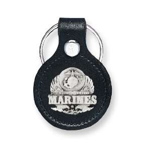  US Marines Leather Key Ring: Jewelry
