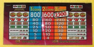 CANDY BARS 3 COIN~ IGT TOP SLOT machine GLASS #88278700  