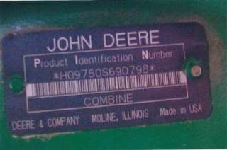 2001 John Deere 9750 STS Combine  