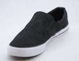 Lacoste Canvas Black Lindon Slip Loafers Shoes sz US 8 EU 41  