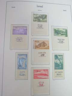 Israel Early Mint NH Tab Stamp Collection In Lighthouse  