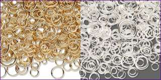500 Assorted JUMP RINGS 3 12mm ~Silver +Gold Mix ~1 oz  