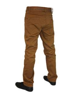 E10 NEW MENS BROWN KANGOL 479VB JEANS DESIGNER TAPERED FIT CHINOS ALL 