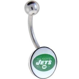   Licensed National Football League Logo Belly Ring   New York Jets