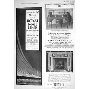  1930 ROYAL MAIL LINE SHIP WYLIE LOCHHEAD BELL FIREPLACES 