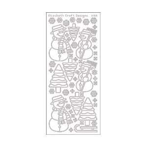 Elizabeth Craft Designs Snowman & Trees Peel Off Stickers 4X9 Sheet 