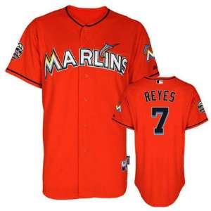 Jose Reyes Jersey : Florida Marlins #7 Authentic Orange Jersey:  