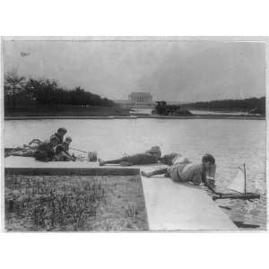 Lincoln Memorial,Washington,DC,Children,Sailboats,Pool