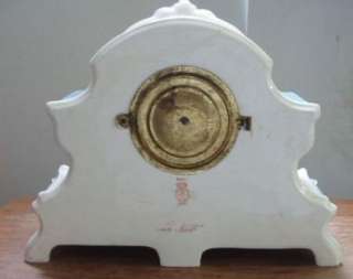 1882 Patent Ansonia Porcelain Time Strike La Nord Royal Bonn Clock 