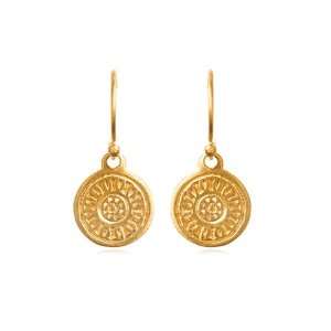  Karmic Wheel Earrings in 24 Karat Gold Vermeil Jewelry