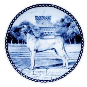  Great Dane (Natural Ears): Danish Blue Porcelain Plate 