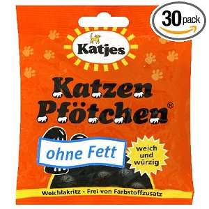 Katjes Katzen Pfotchen (Licorice Cat Paws), 2.7 Ounce Bags (Pack of 30 