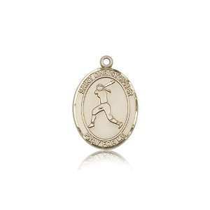  14kt Gold St. Christopher/Softball Medal: Jewelry