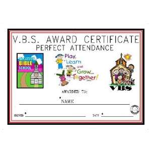  Attendance Sunday School Award Certificate Office 