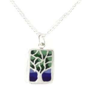  Handcrafted Kevin N Anna Sterling Silver Small Green Tree 