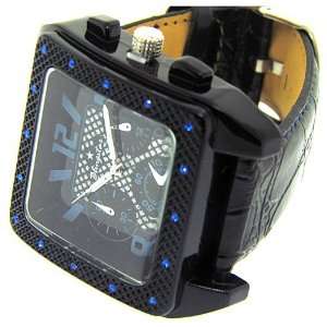  New Mens Black Iced out bling watch big heavy large mans urban 