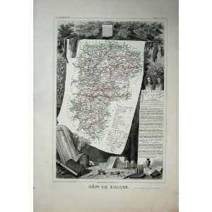    1845 Maps Atlas National France Dept De Laisne Laon