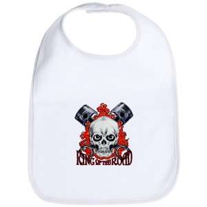  Baby Bib Cloud White King of the Road Skull Flames and 