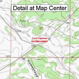 USGS Topographic Quadrangle Map   Tres Lagunas, New Mexico (Folded 