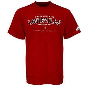  Adidas Louisville Cardinals Red Ambush T shirt: Sports 
