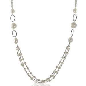  Sterling silver freshwater cultured pearl necklace, 24, 4 