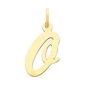  Cursive Letter O Charm 14k Gold: Jewelry