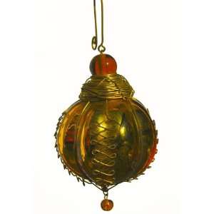    Round Gold Glass Kugel Christmas Ornament (India): Home & Kitchen